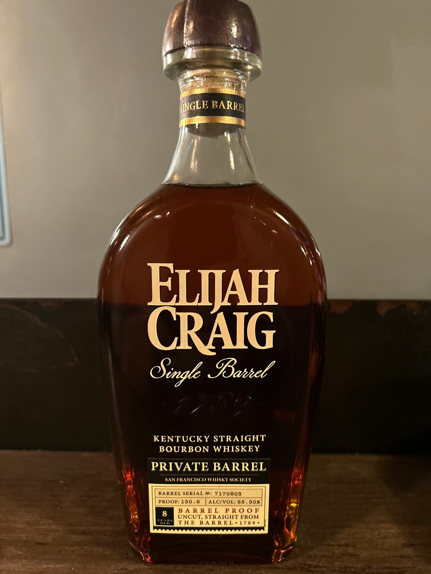 Elijah Craig Single Barrel for SFWS